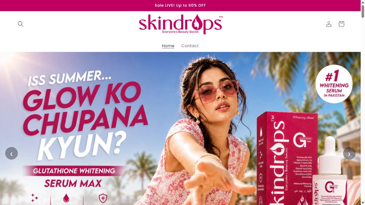 SkinDrops website preview