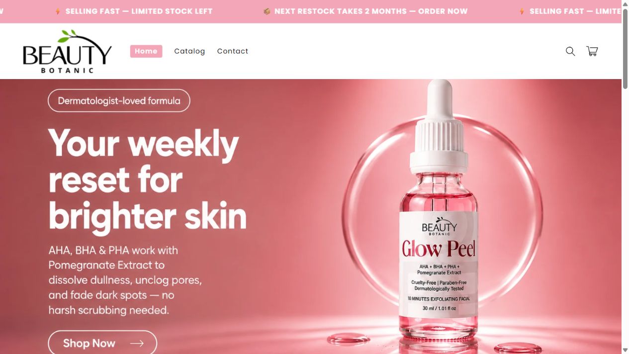 Beauty Botanic storefront preview