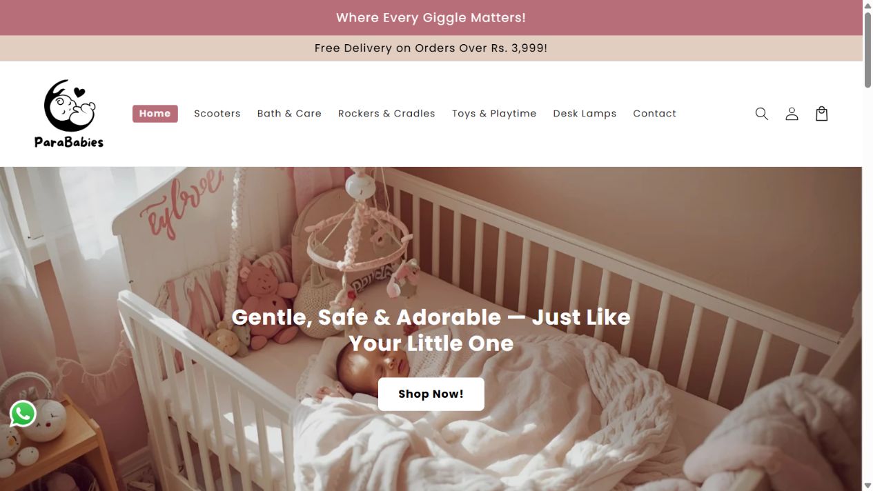ParaBabies storefront preview